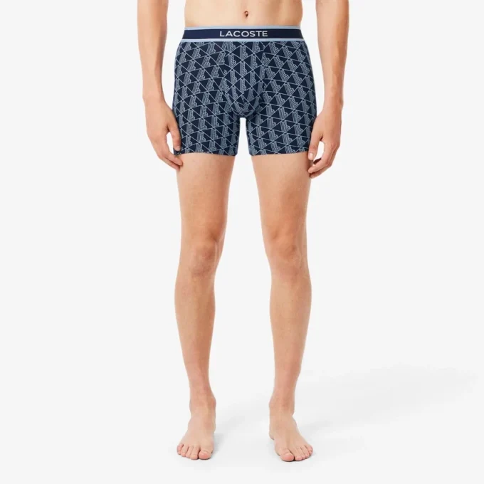 3er-Pack Boxershorts für Herren mit Monogramm-Print