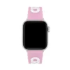 Apple Watch-Armband aus rosa Silikon mit Krokodil-Print