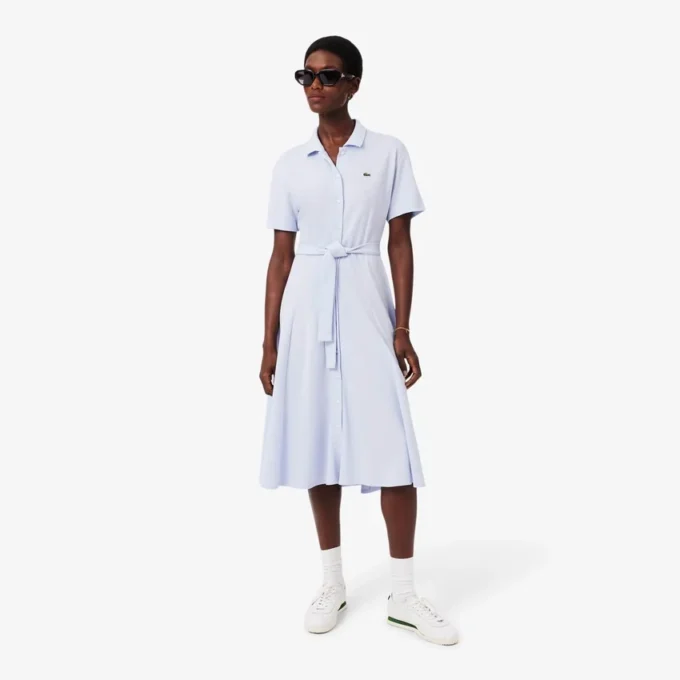 Ausgestelltes Mini-Poloshirt-Kleid für Damen