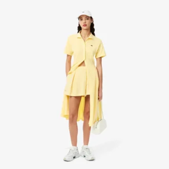 Ausgestelltes Mini-Poloshirt-Kleid für Damen