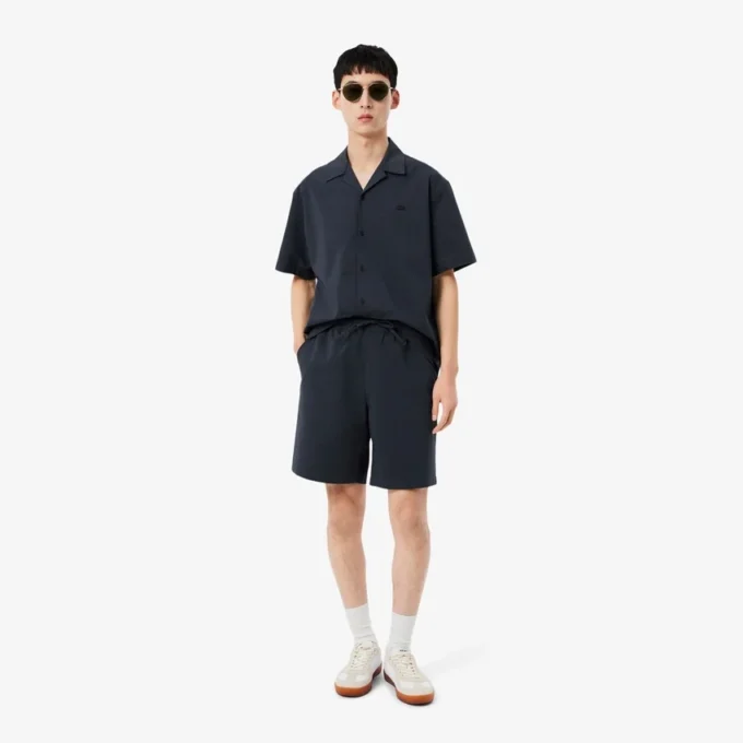 Baumwoll-Seersucker-Shorts