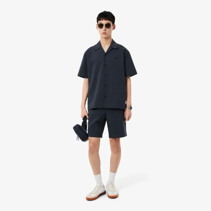Baumwoll-Seersucker-Shorts