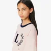 Baumwoll-T-Shirt mit Kontrast-Emblem