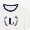 Baumwoll-T-Shirt mit Kontrast-Emblem