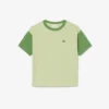 Baumwoll-T-Shirt mit Kontrastbesatz