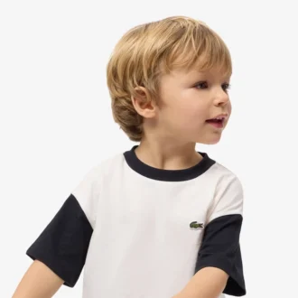 Baumwoll-T-Shirt mit Kontrastbesatz
