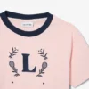 Baumwoll-T-Shirt mit kontrastierendem Emblem