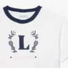 Baumwoll-T-Shirt mit kontrastierendem Emblem