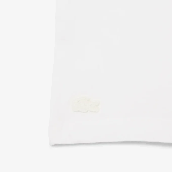 Baumwoll-T-Shirt mit kontrastierendem Emblem