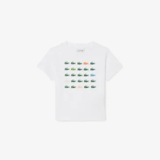 Baumwoll-T-Shirt mit Krokodil-Print