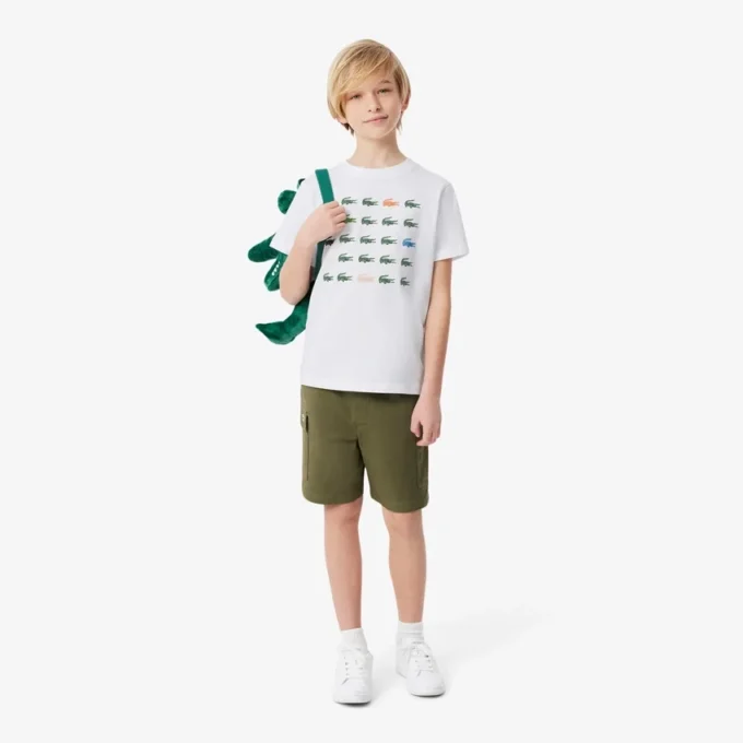 Baumwoll-T-Shirt mit Krokodil-Print