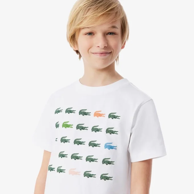 Baumwoll-T-Shirt mit Krokodil-Print