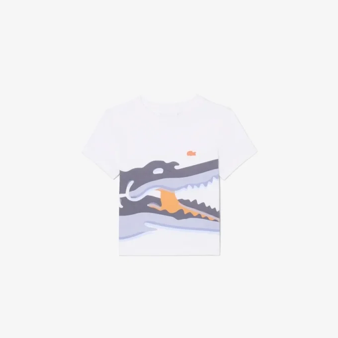 Baumwoll-T-Shirt mit Krokodil-Print