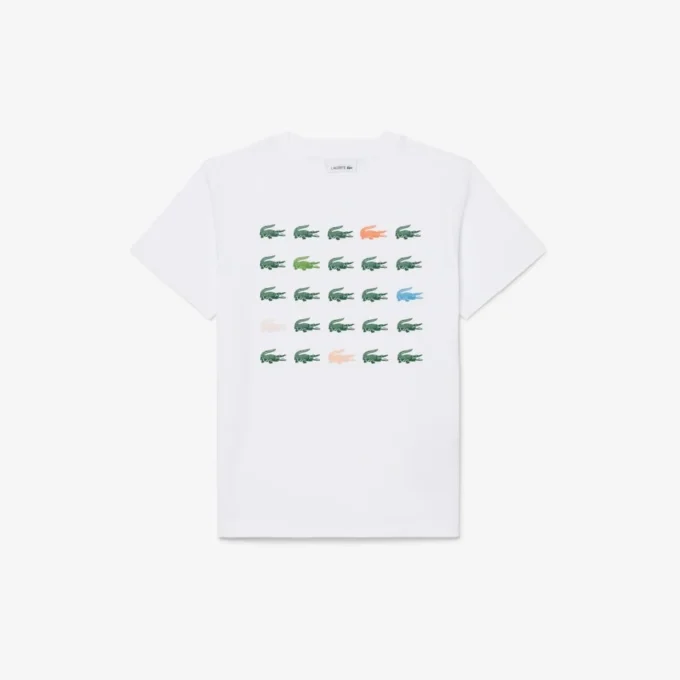 Baumwoll-T-Shirt mit Krokodil-Print