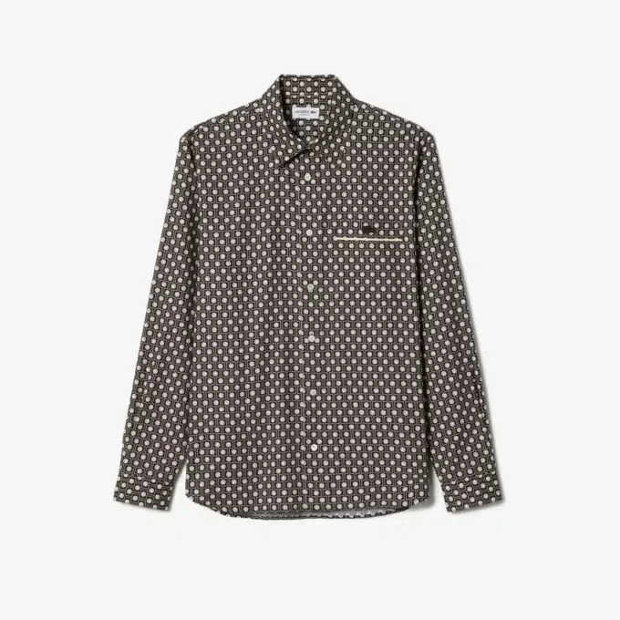 Baumwollhemd mit Print in Regular Fit