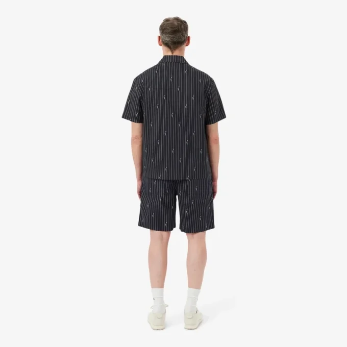 Baumwollshorts mit Krokodil-Print und Streifen