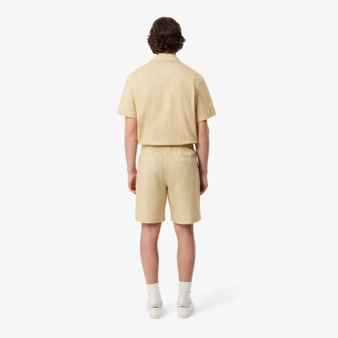 Baumwollshorts mit Krokodil-Print und Streifen