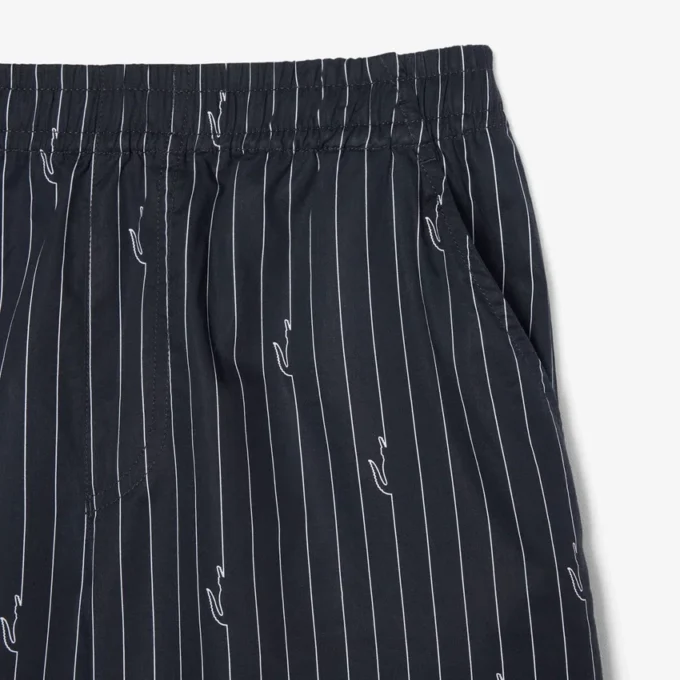 Baumwollshorts mit Krokodil-Print und Streifen