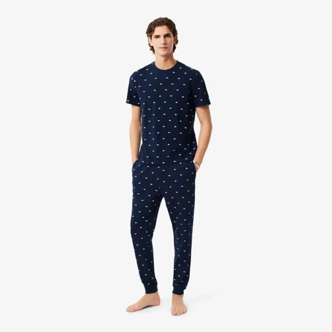 Bedruckte Baumwoll-Pyjama-Hose für Herren