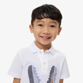 Bedrucktes Baumwoll-Poloshirt