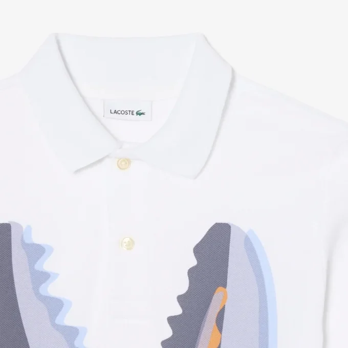 Bedrucktes Baumwoll-Poloshirt