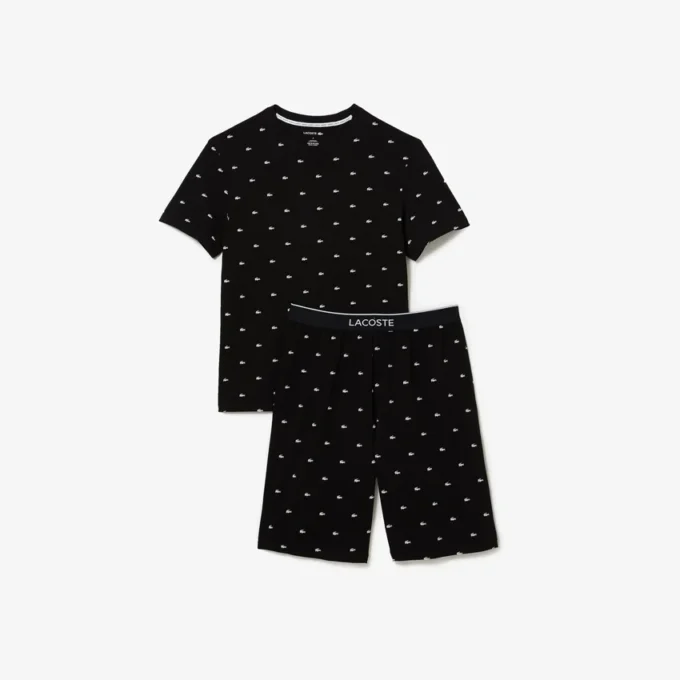 Bedrucktes Baumwoll-Pyjama-Set für Herren