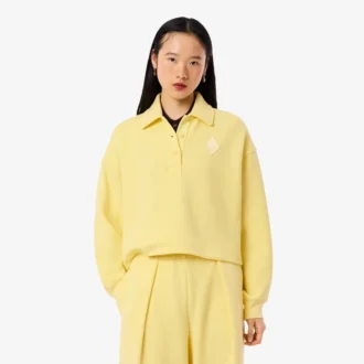 Übergroßes geripptes Polo-Sweatshirt
