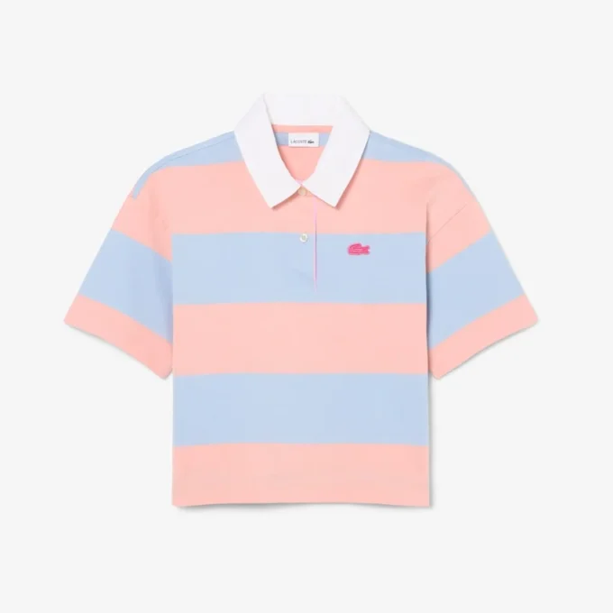 Übergroßes gestreiftes Rugby-Poloshirt aus Baumwolle