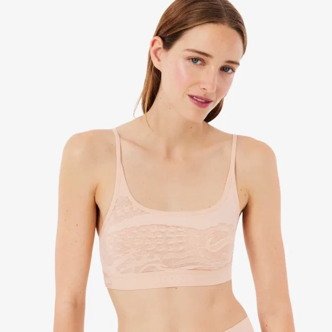 Bralette aus Mesh mit Krokodil-Akzent