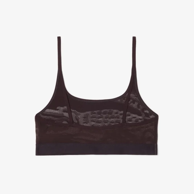 Bralette aus Mesh mit Krokodil-Akzent