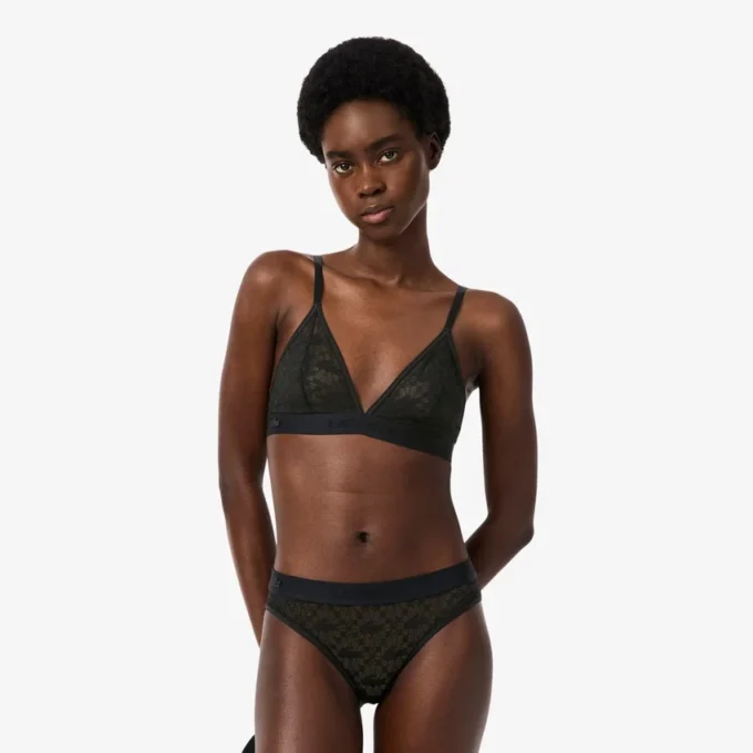 Bralette mit Logo-Spitzen-Dreieck