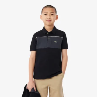 Colorblock-Poloshirt im Petit-Piqué-Stil
