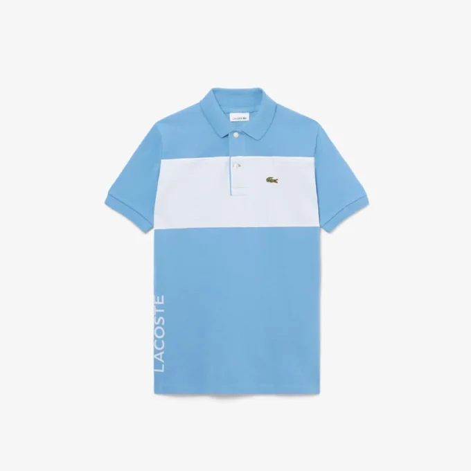 Colorblock-Poloshirt im Petit-Piqué-Stil