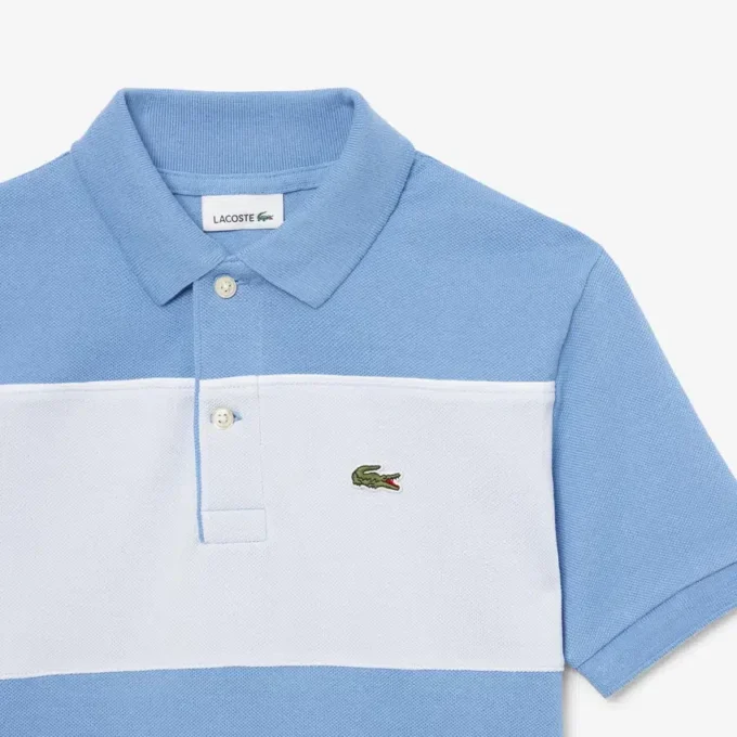 Colorblock-Poloshirt im Petit-Piqué-Stil