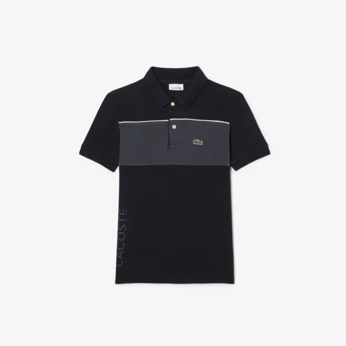 Colorblock-Poloshirt im Petit-Piqué-Stil