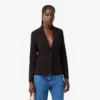 Damen-Blazer aus Wolle mit gesticktem Logo und schmaler Passform