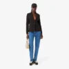 Damen-Blazer aus Wolle mit gesticktem Logo und schmaler Passform