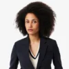Damen-Blazer aus Wolle mit gesticktem Logo und schmaler Passform
