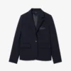 Damen-Blazer aus Wolle mit gesticktem Logo und schmaler Passform