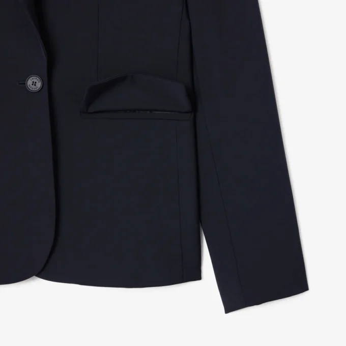 Damen-Blazer aus Wolle mit gesticktem Logo und schmaler Passform