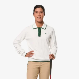 Damen-Golf-Pullover mit Stretch-Poloshirt-Kragen