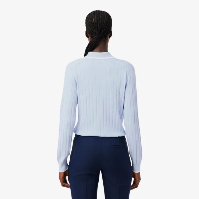 Damen-Golf-Pullover mit Stretch-Poloshirt-Kragen