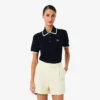 Damen-Golfpullover mit Polokragen und kurzen Ärmeln