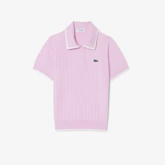 Damen-Golfpullover mit Polokragen und kurzen Ärmeln