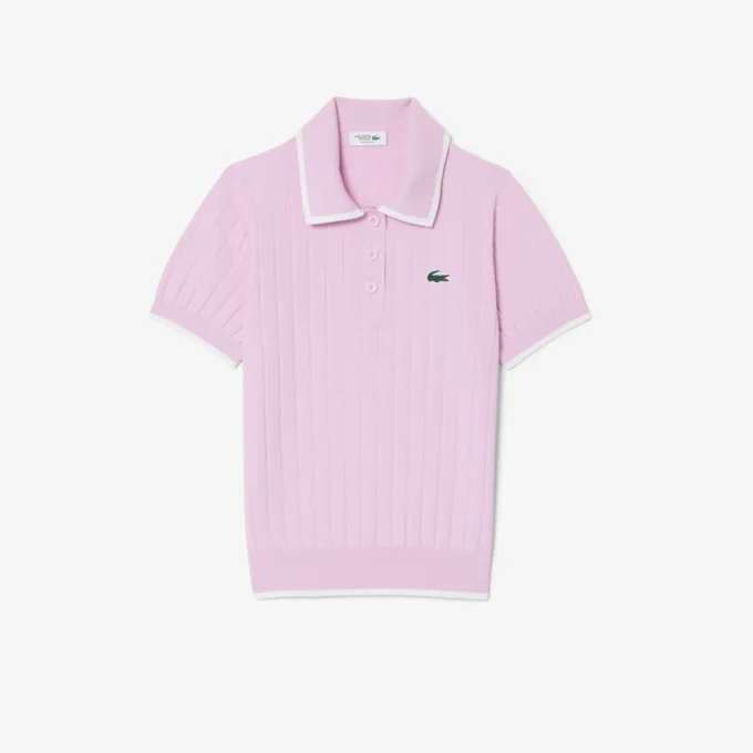 Damen-Golfpullover mit Polokragen und kurzen Ärmeln