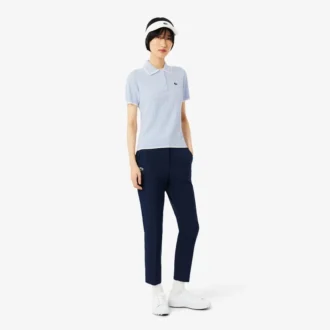 Damen-Golfpullover mit Polokragen und kurzen Ärmeln