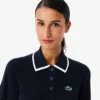 Damen-Golfpullover mit Polokragen und kurzen Ärmeln