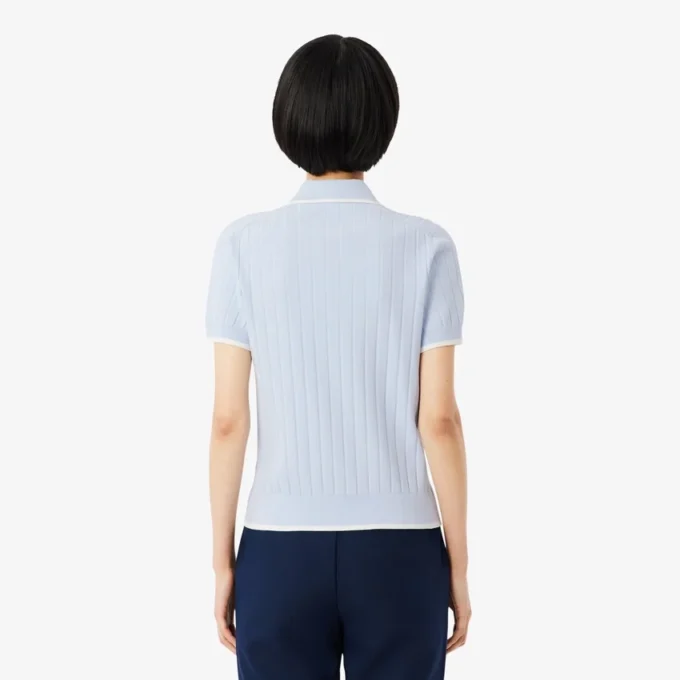 Damen-Golfpullover mit Polokragen und kurzen Ärmeln