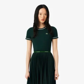 Damen-Jersey-T-Shirt mit Kontrastbesatz