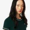 Damen-Jersey-T-Shirt mit Kontrastbesatz